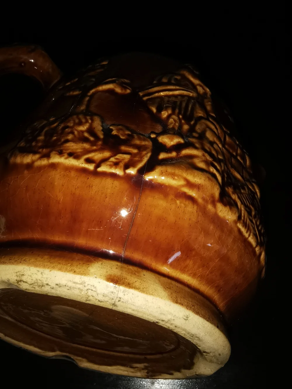 Antique Rockingham Glaze Stoneware Teapot Rebekah At The Well 7.5